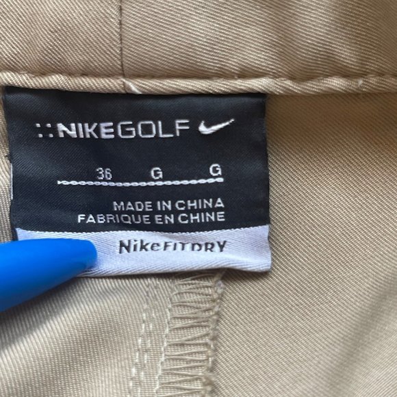 Nike Men's Size 36 Golf Shorts Flat Front Tan/Khaki Dri-Fit Technology Pockets - Picture 4 of 7